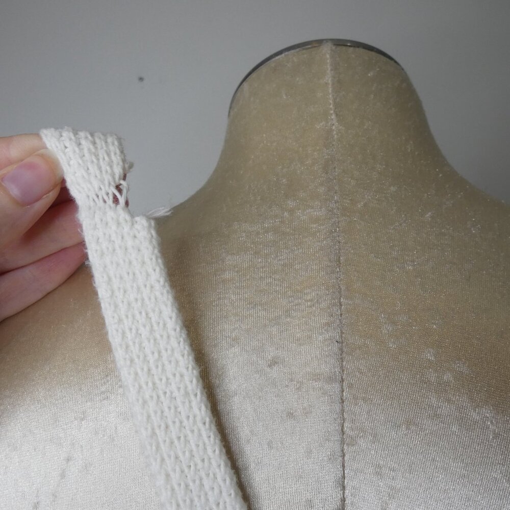 Helmut Lang Women's L Rib Knit Sweater Tank Top White 100% Cotton Double VNeck - Picture 7 of 10